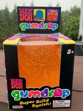 NeeDoh Gumdrop Super Solid Squish- Orange